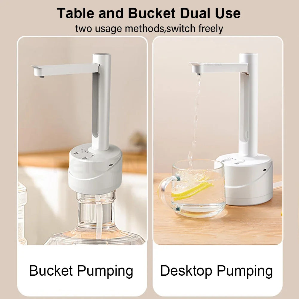 Electric Water Gallon Bottle Pump Folding Water Bottle Pump Automatic Desktop Water Pump 19 Liters Rechargeable Water Pump