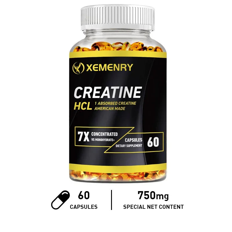 Creatine HCl - Helps with High Intensity Workouts, Boosts Energy Levels Before A Workout, Aids in Muscle Bulk and Repair