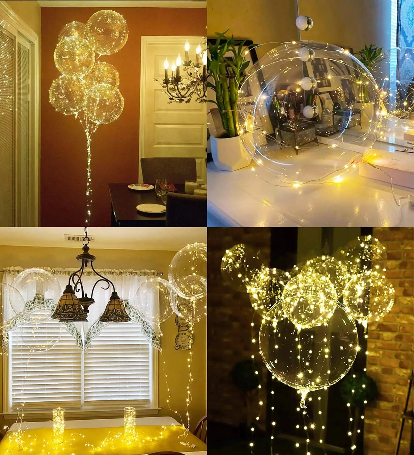 LED Colorful 10 Sets Of Colorful LED Light-Waving Bubble Balloons Helium Balloons For New Year, Birthday, Wedding, And Party Dec