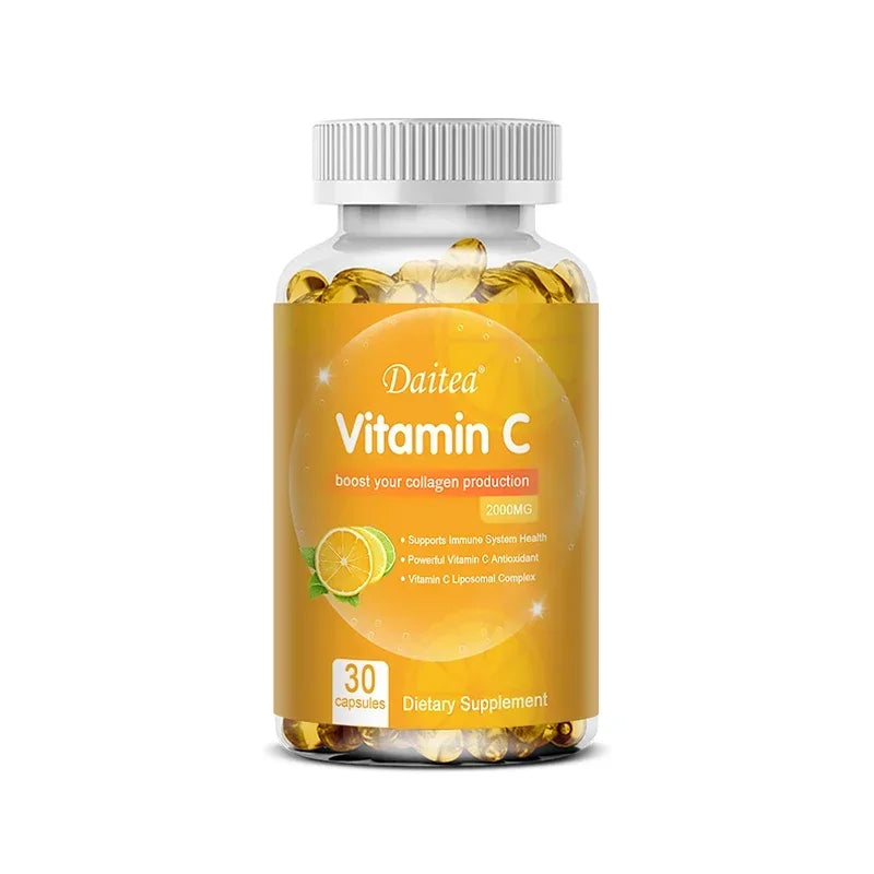 Vitamin C Capsules - 2000mg, Promote Collagen Production, Support Skin and Immune Health, Powerful Antioxidant, 120 Capsules