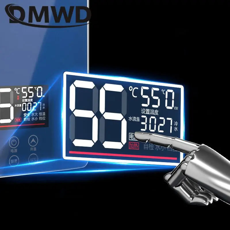 DMWD Electric Thermostatic water heater 7000W Remote Control Instant heating waterproof tankless water heater for shower bath