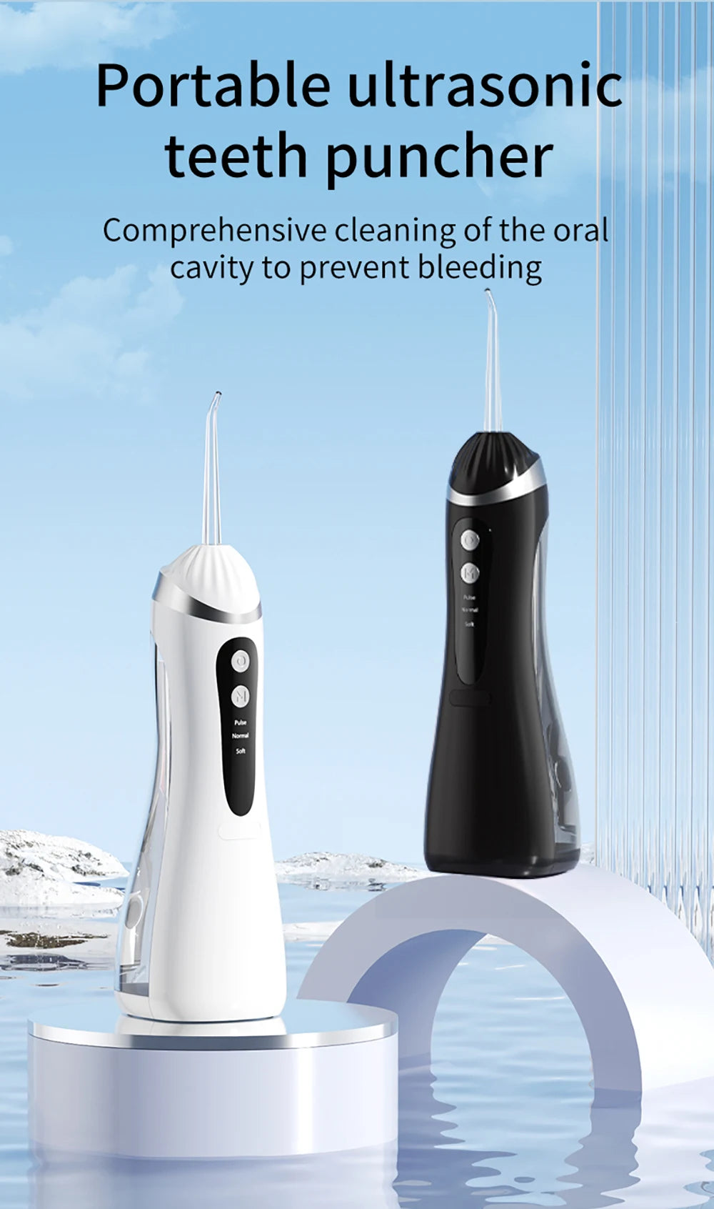 Dental Oral Irrigator Water Flosser for Teeth Portable Dental Water Jet Rechargeable High Pressure Electric Dental Irrigator