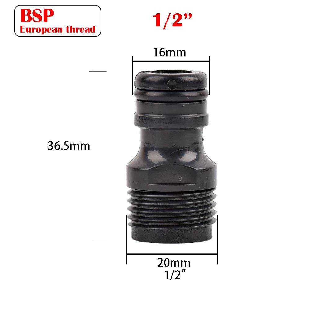 Hose Quick Connector 1/2 3/4 1 Inch Garden Hose Fitting Quick Connector Adapter Male and Female with Shut-Off Valve Switch