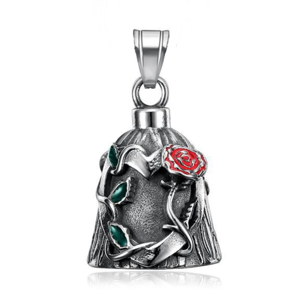 Norse Viking Warrior Spartacus Helmet Bell Pendant Stainless Steel Eagle Cross Jesus Rose Lady Rider Saint Mary USA Flag Jewelry