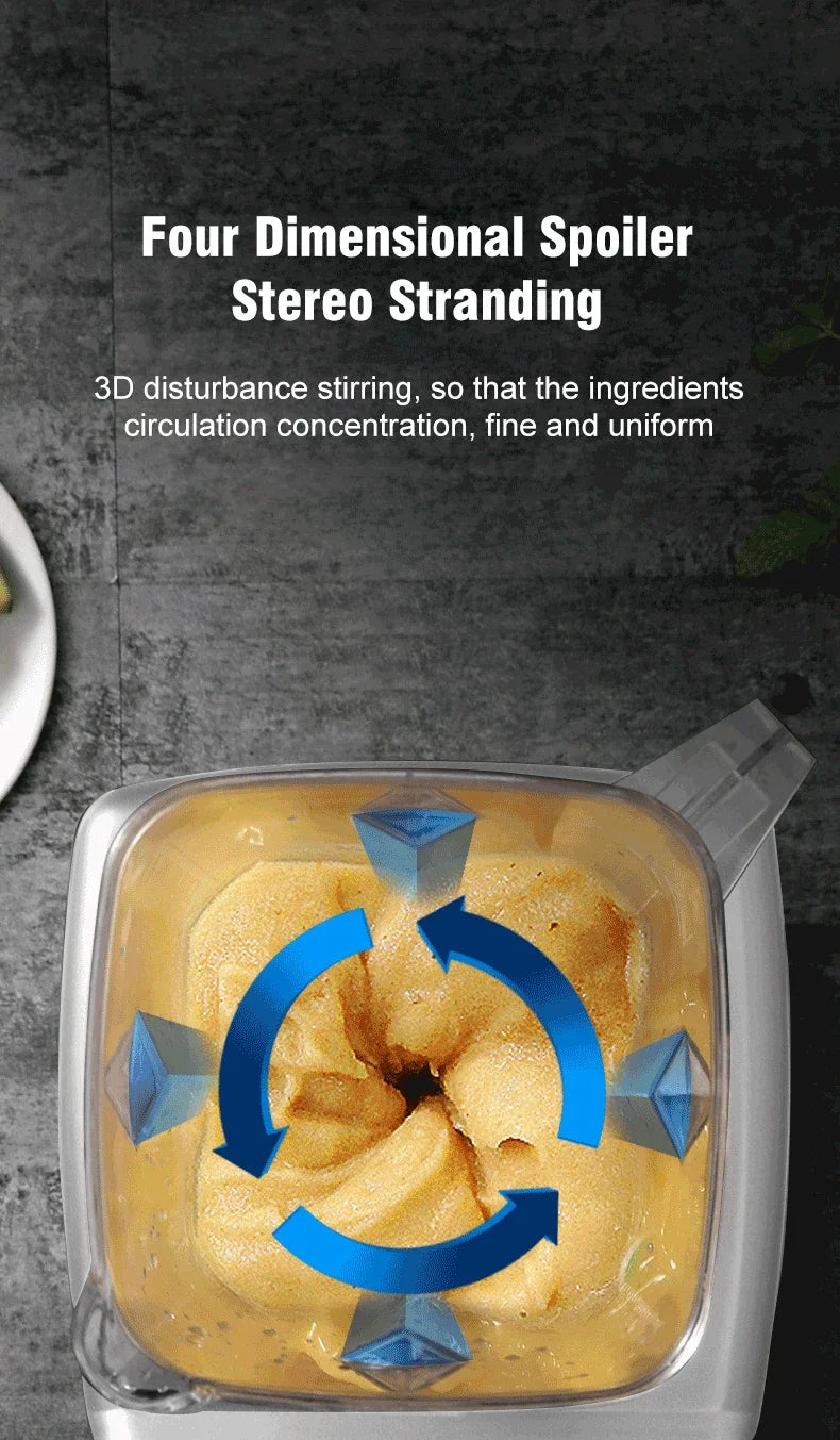 220V 2000W Heavy Duty Commercial Blender Juicer Fruit Mixer Professional High Power Food Processor Ice Smoothies BPA Free 2L Jar