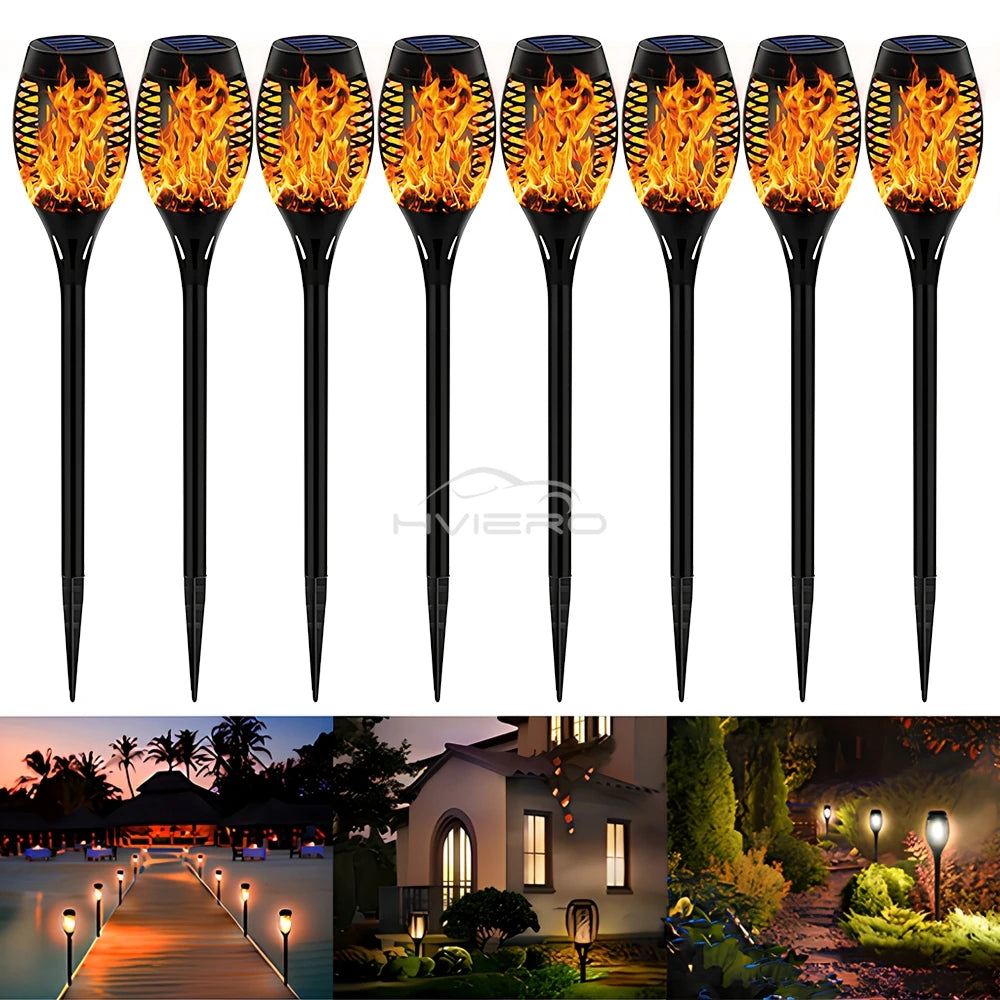 12LED Solar Flame Light Outdoor Waterproof 12LEDs Torches Landscape Lamp For Outdoor Courtyard Garden Yard Halloween Decorations