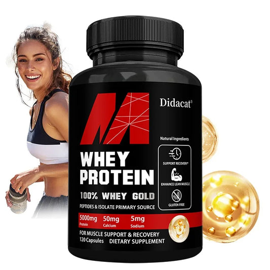 Didacat Whey Protein Concentrate, with 5000mg Protein, Gluten Free & Non-GMO, Boost Immunity and Support Post-exercise Recovery