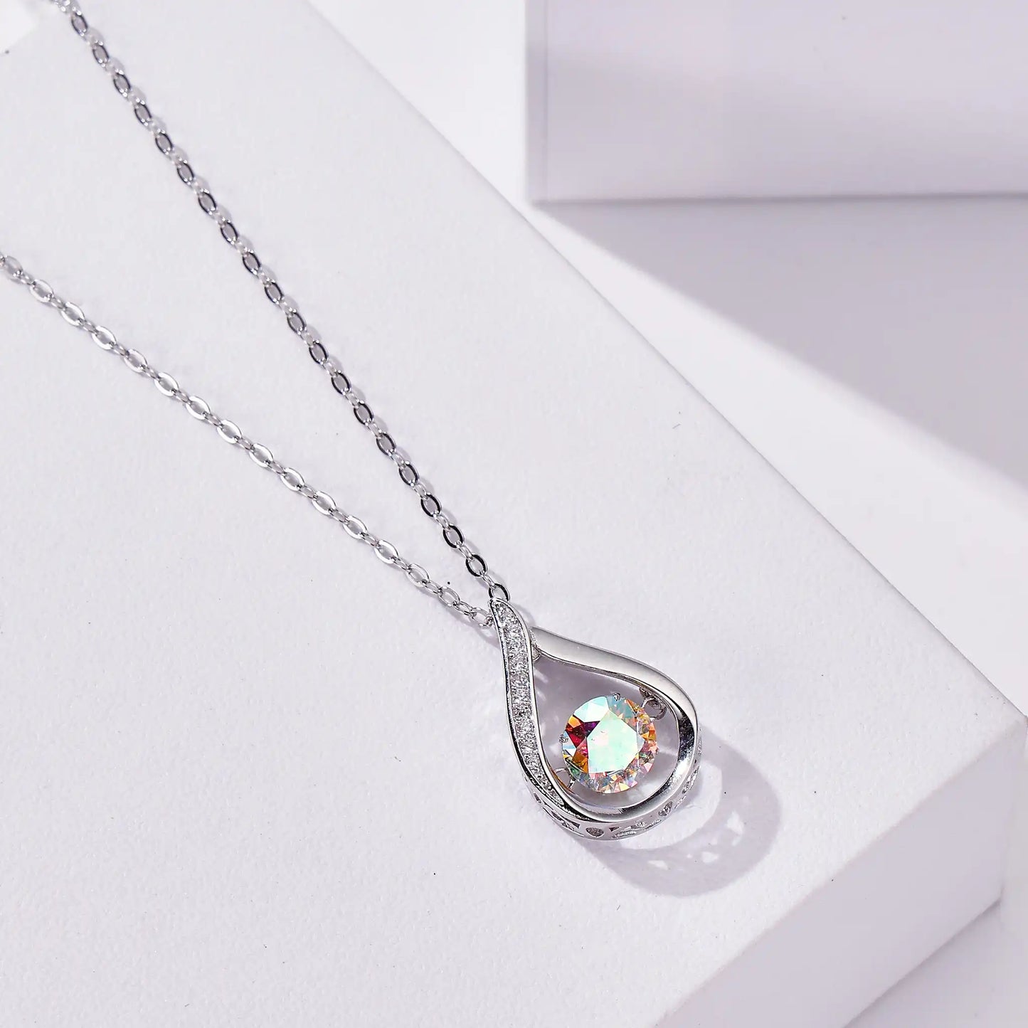1CT Pass Tested GRA certified Moissanite Pendant Necklace for Women Sterling 925 Silver Lab-created Diamond Pendant with O-chain