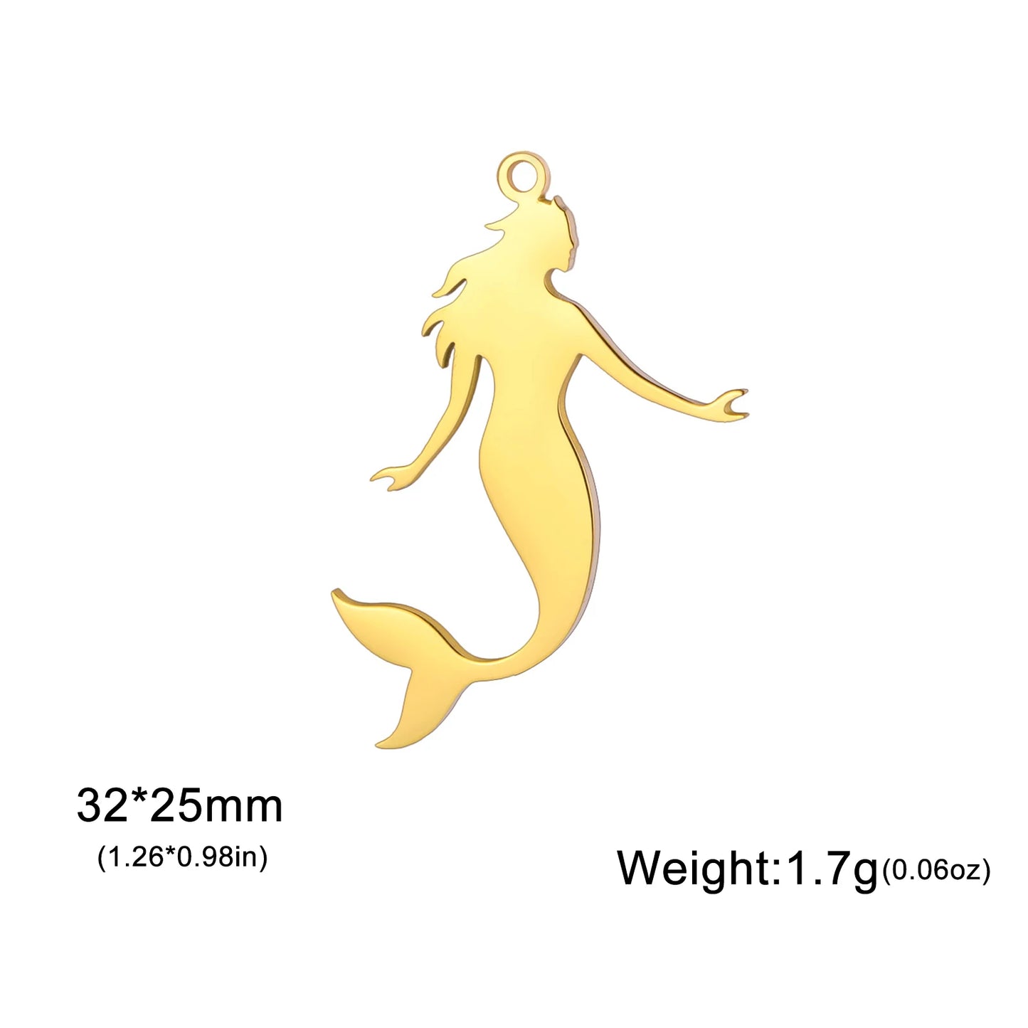 EUEAVAN 1pc Mermaid Stainless Steel Pendant Ocean Sea Fish Tail Charms Necklace Earrings Jewelry Making Accessories Wholesale