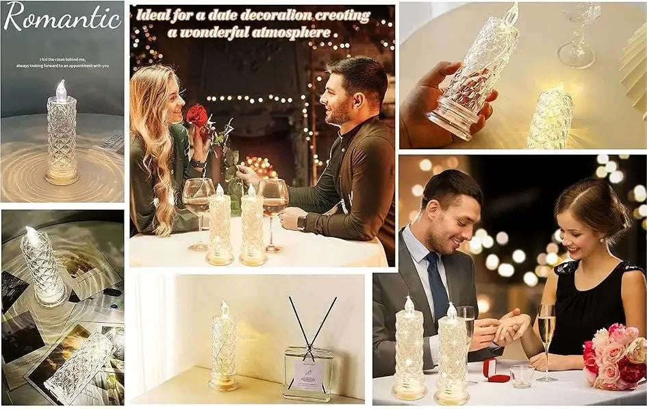 1pcs LED Flameless Candle Battery Operated Valentine's Day Proposal Anniversary Halloween Wedding Decoration