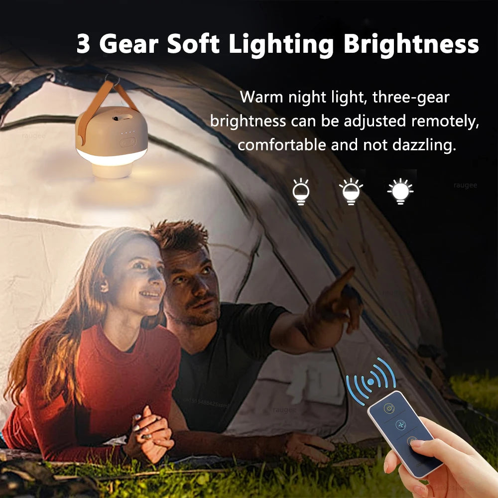 Ceiling Fan 7200mAh Portable Camping Tent Ceiling Fan USB Rechargeable Wireless Ceiling Fan with LED Lighting and Remote Control