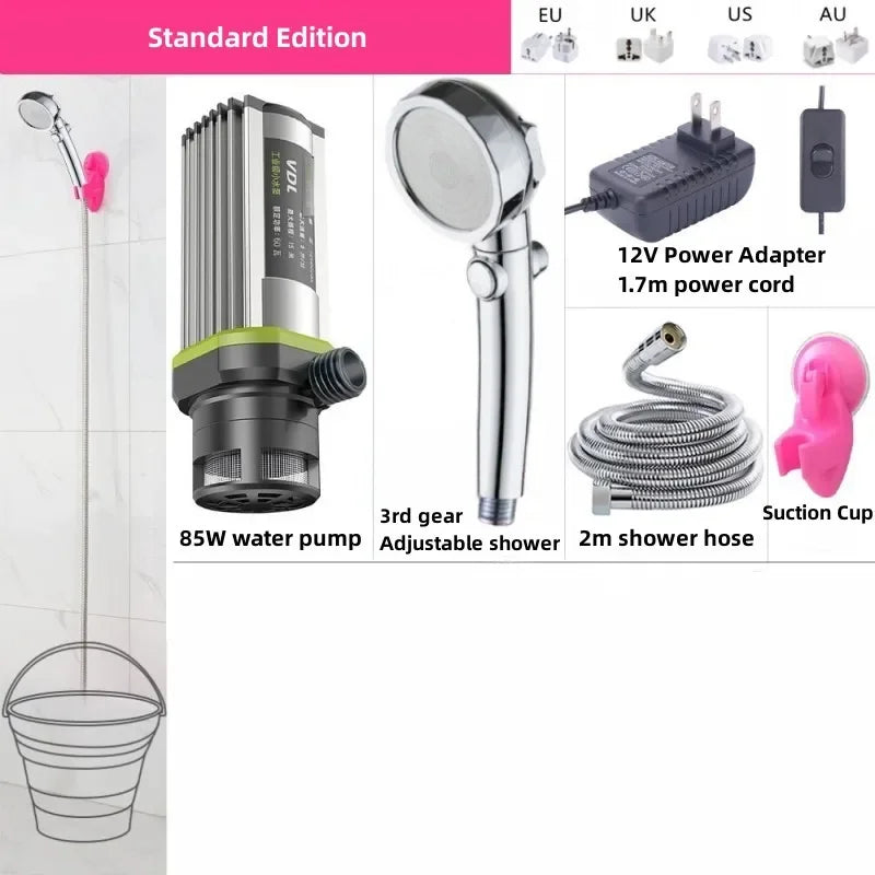 Electric Shower Portable Mobile Bath Machine Self Priming Pump Small Heater Hot Water Rod USB Can Be Connected To Mobile Power