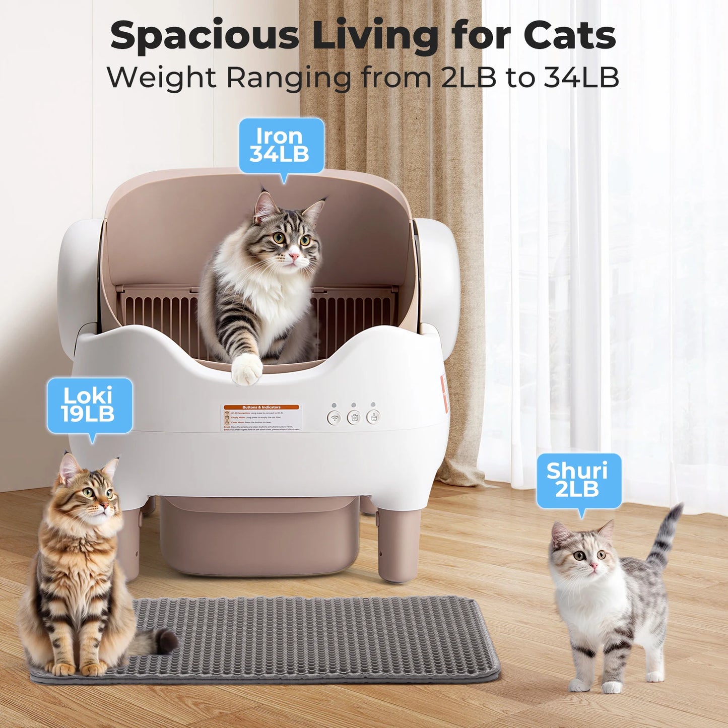 PetPivot Autoscooper 11 Open-Top Self-Cleaning Cat Litter Box，Odor-Free Waste Disposal includes Trash Bags