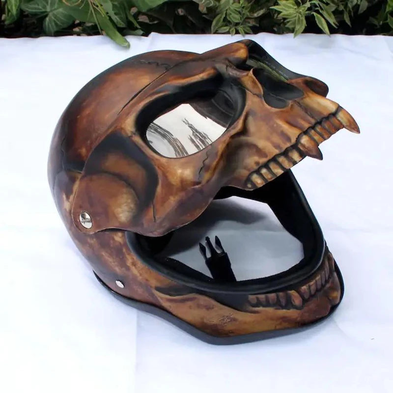Halloween Motorcycle Skull Helmet Latex PVC Necromancer Skull Mask  Motorcycle Skull Half Helmet n Women