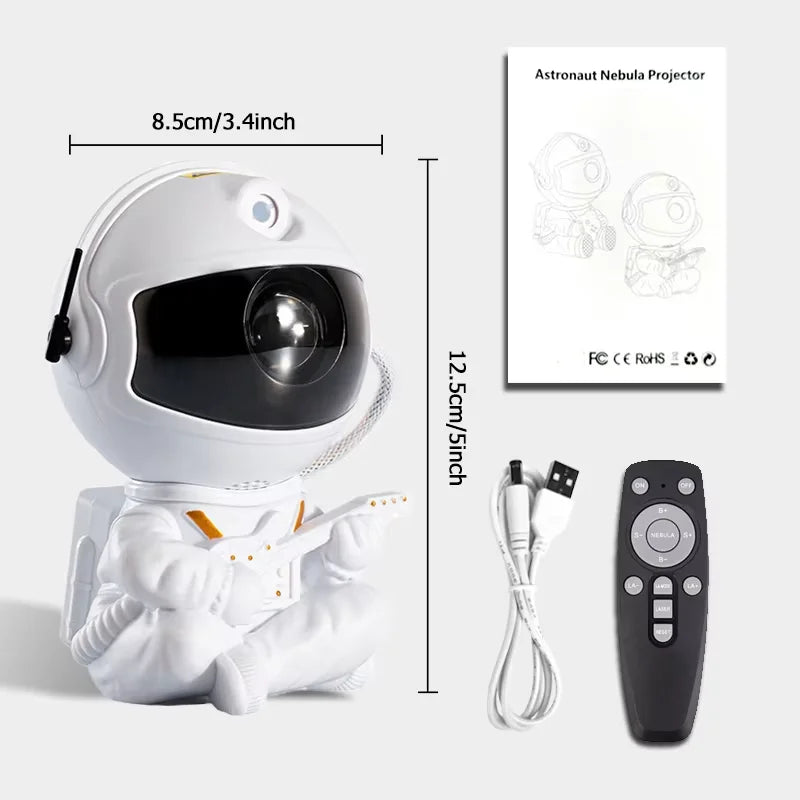 Creative Astronaut Star Projection Night Light 2025 New Colorful Star Sky Atmosphere Lamp Ideal Birthday Gift for Kids Adults