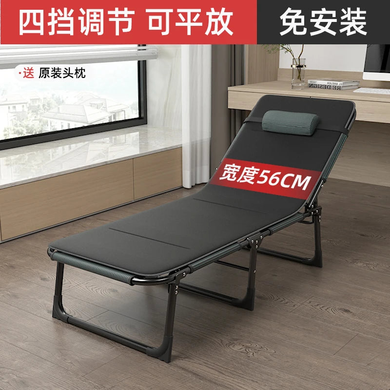 GIANXI Summer Outdoor Rollaway Bed Single Bed Simple Office Rollaway Chair Nap Bed Cotton Padded Recliner Accompanying Cot