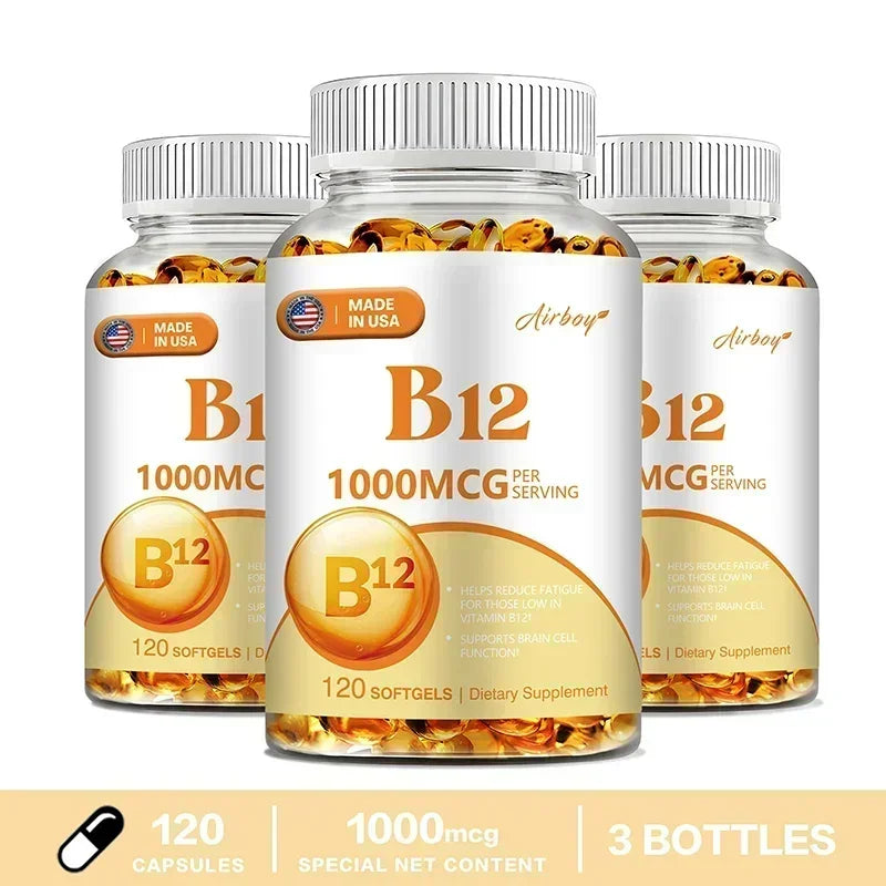 Vitamin B12 - Supports Immune System, Dental Health, Boosts Metabolism, Relieves Anxiety, Anti-aging, Boosts Energy
