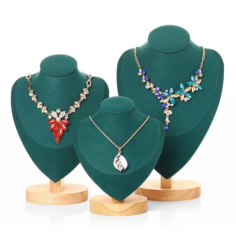 New High Quality Model Bust Show Exhibitor Velvet Jewelry Display Necklace Pendants Mannequin Jewelry Stand Organizer Colors