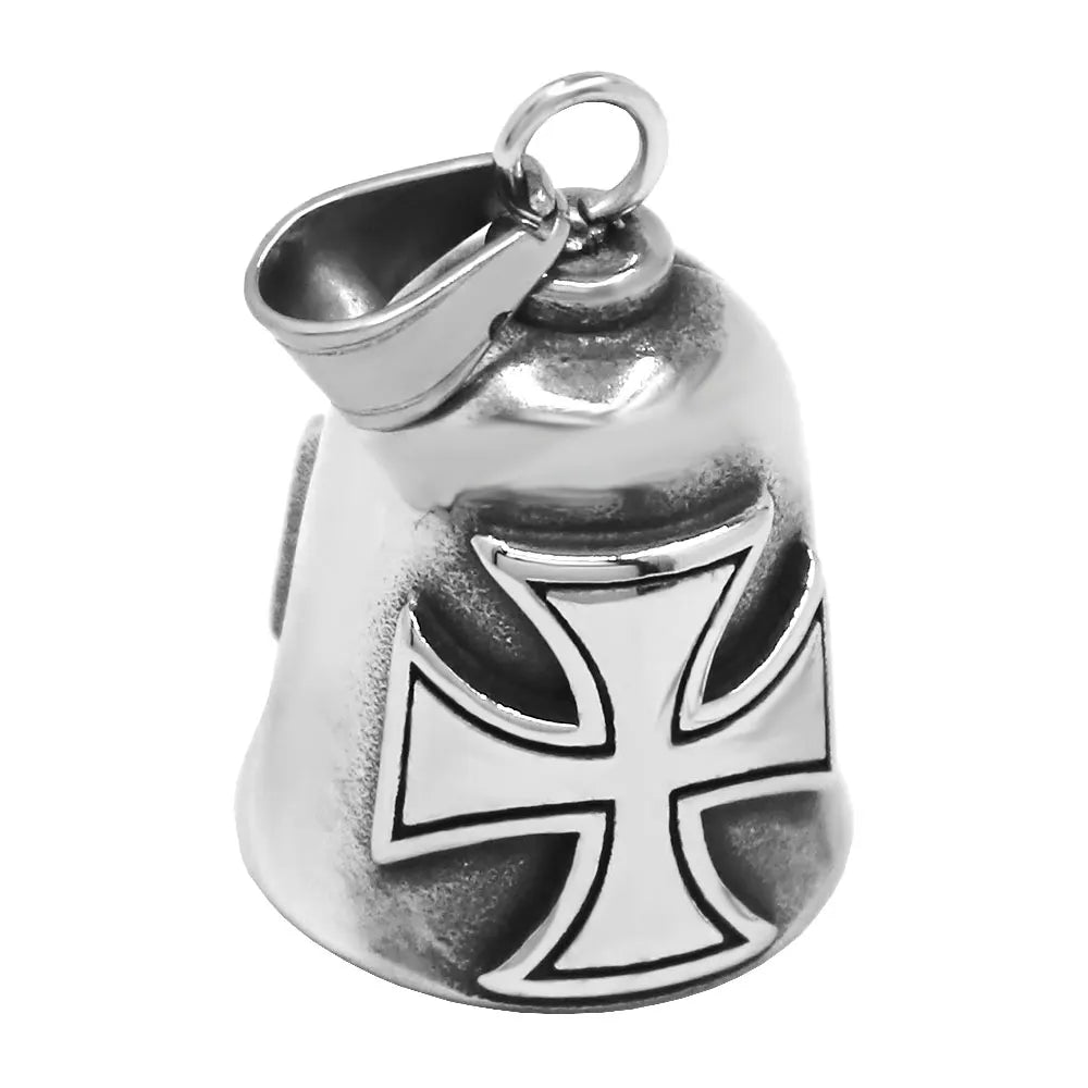 Norse Viking Warrior Spartacus Helmet Bell Pendant Stainless Steel Eagle Cross Jesus Rose Lady Rider Saint Mary USA Flag Jewelry