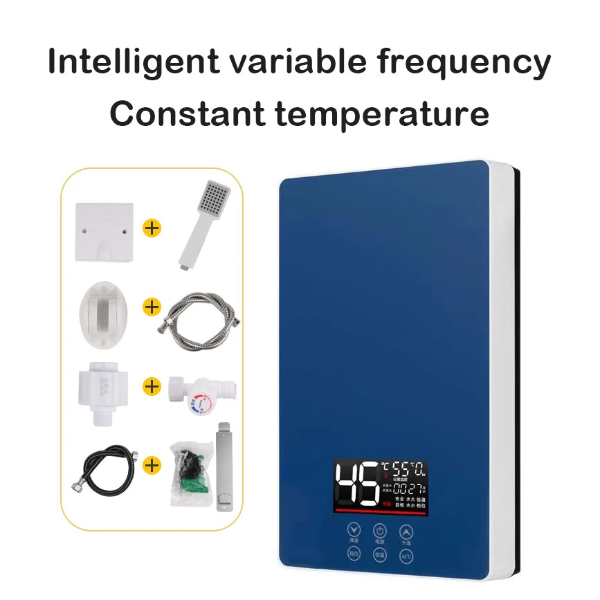 DMWD Electric Thermostatic water heater 7000W Remote Control Instant heating waterproof tankless water heater for shower bath