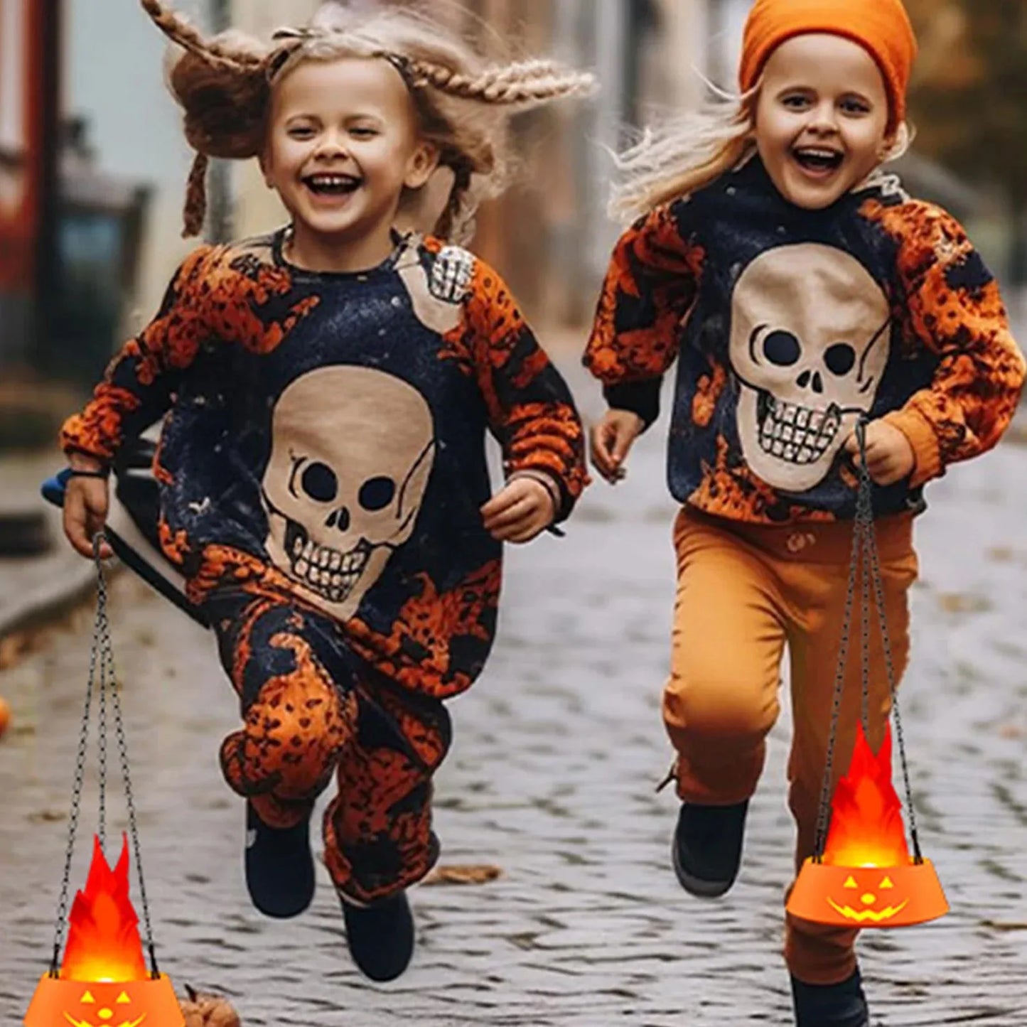 Halloween Decor Flameless Light Pendant Artificial Simulated Luminous Brazier Indoor Outdoor Light Pendant Christmas Party Props