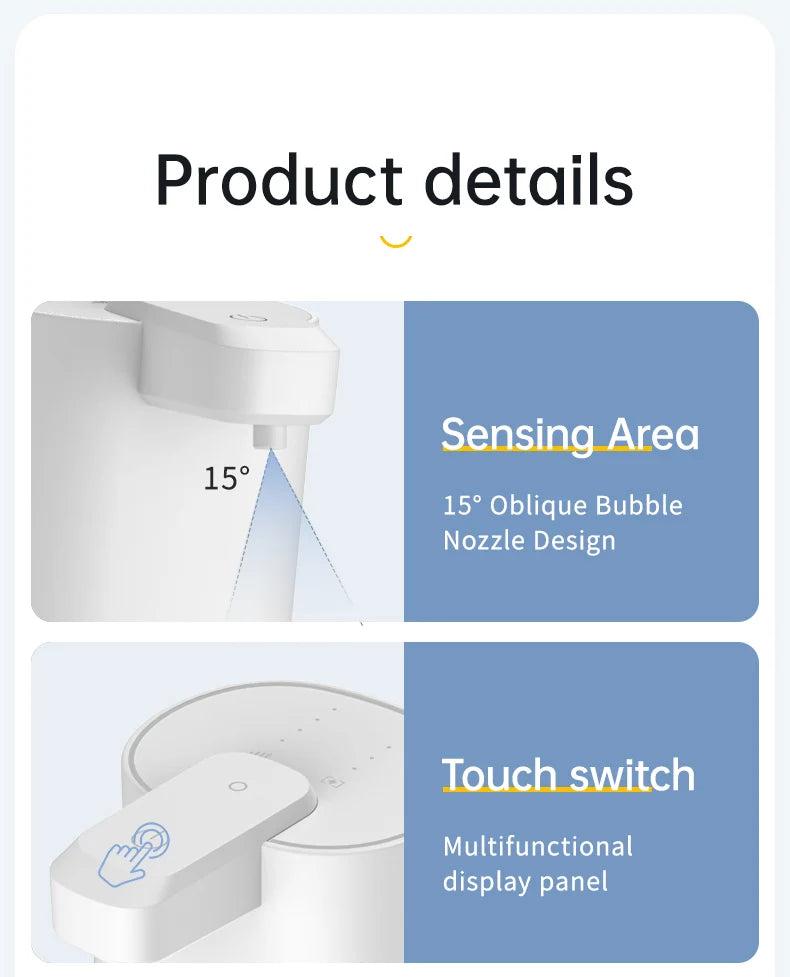 308ml Automatic Soap Dispenser Touchless Electric Dispenser USB Rechargeable with Infrared Sensor for Bathroom,Kitchen Soap
