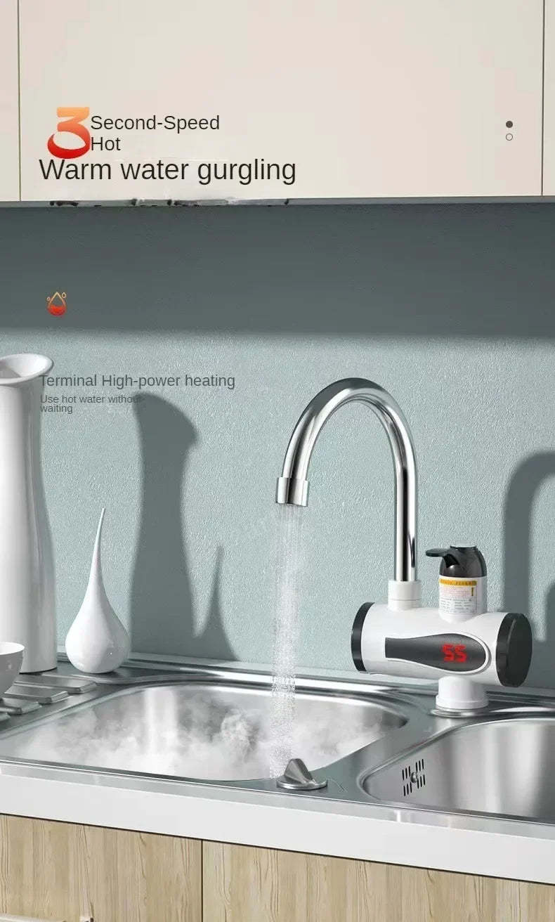 Electric Hot Cold Mixer Tap Instant Heating Faucet Temperature Adjustable Tankless Water Heater Kitchen Bathroom Supplies