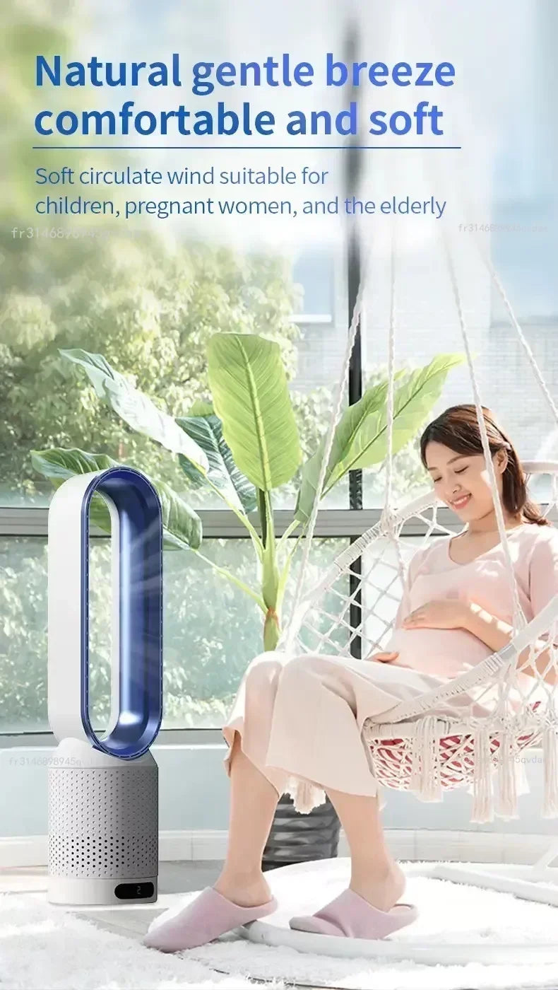 2025 Air Purification Circulation Bladeless Ultra-Quiet Dormitory Desk Floor Electric Fan Tower Bladeless