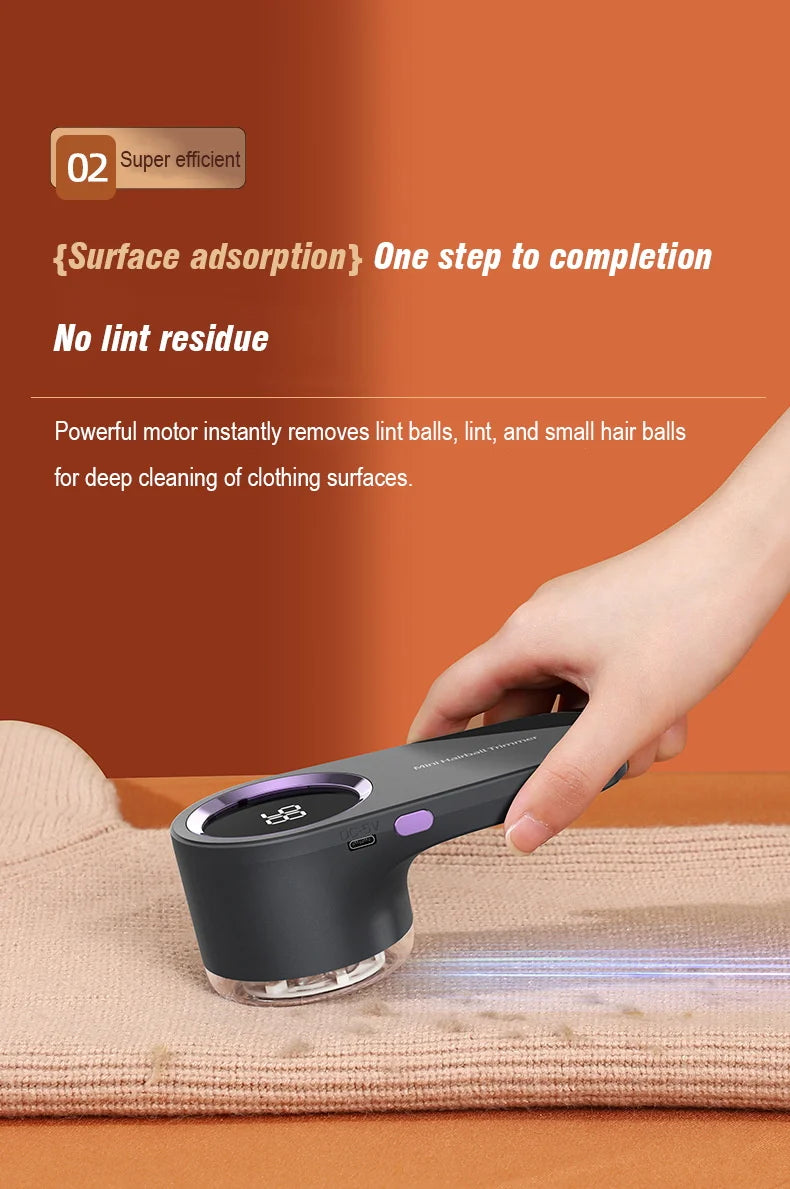 Electric Lint Remover for Clothes LCD Display Portable Hair Balls Fuzz Removers Household Fabric Shaver USB Rechargeable