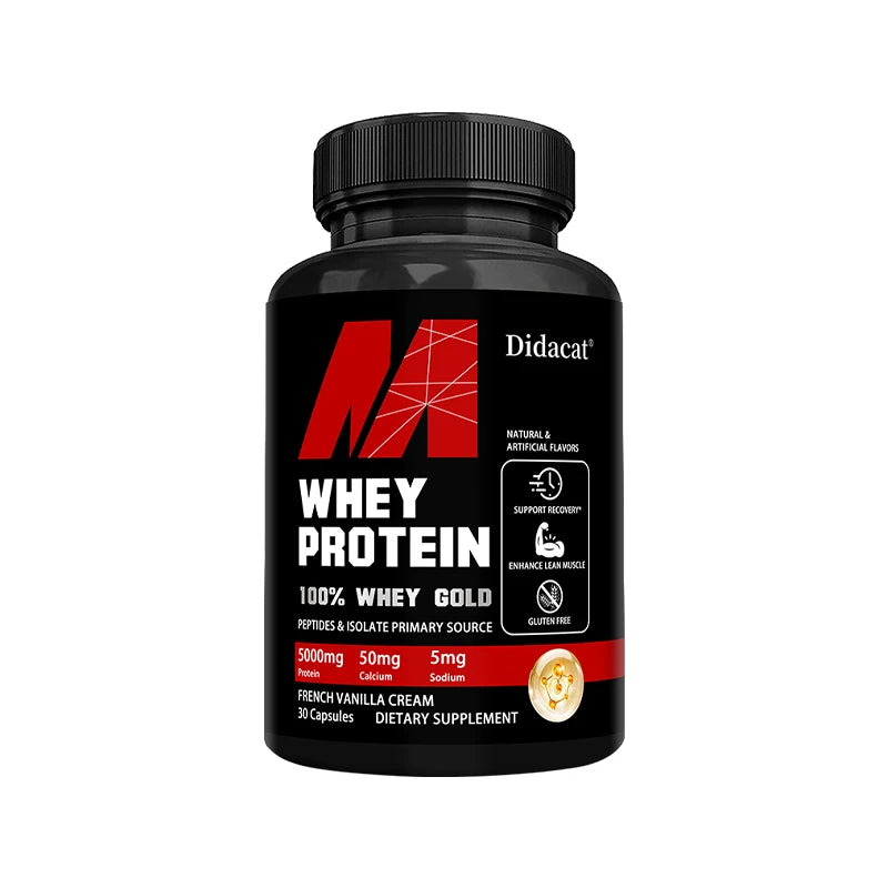 Didacat Whey Protein Concentrate, with 5000mg Protein, Gluten Free & Non-GMO, Boost Immunity and Support Post-exercise Recovery