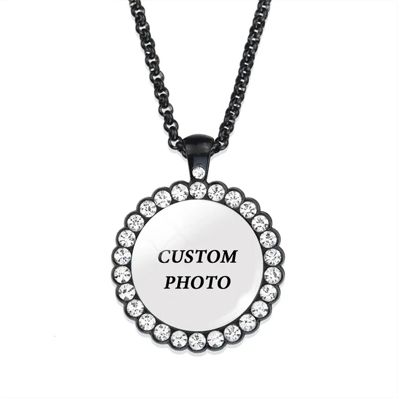 Custom Photo Necklace Lobster Chain Personalized Logo Necklaces Hip Hop Jewelry Gift for Women Men Anniversary Gift