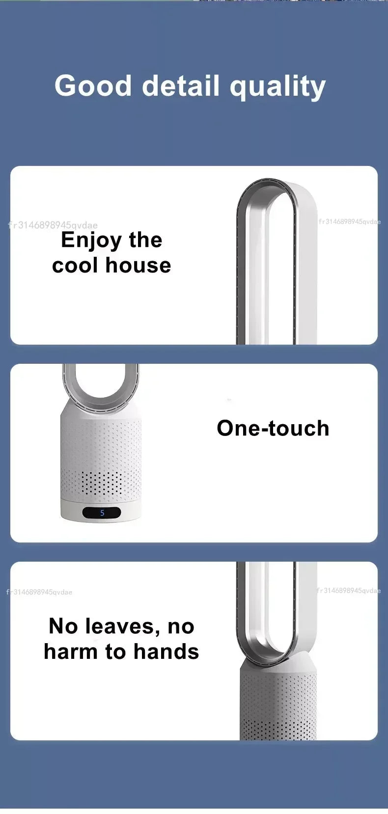 2025 Air Purification Circulation Bladeless Ultra-Quiet Dormitory Desk Floor Electric Fan Tower Bladeless