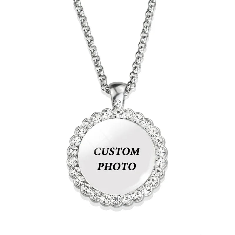 Custom Photo Necklace Lobster Chain Personalized Logo Necklaces Hip Hop Jewelry Gift for Women Men Anniversary Gift