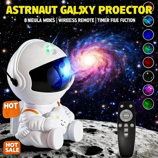 Creative Astronaut Star Projection Night Light 2025 New Colorful Star Sky Atmosphere Lamp Ideal Birthday Gift for Kids Adults