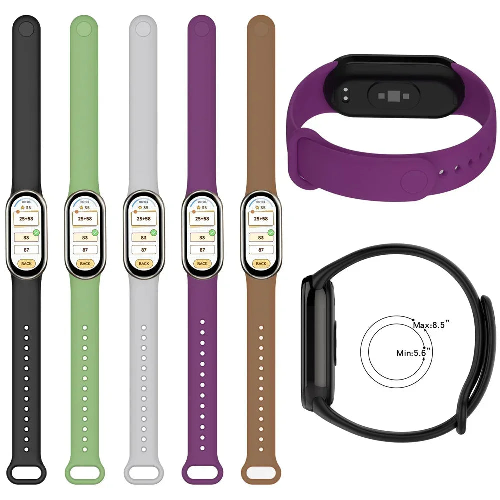 Sport Watchbands For Xiaomi Mi band 8-9 NFC Replacement miband9/8 silicone Bracelet waterproof Strap smart mi band 9 Accessories