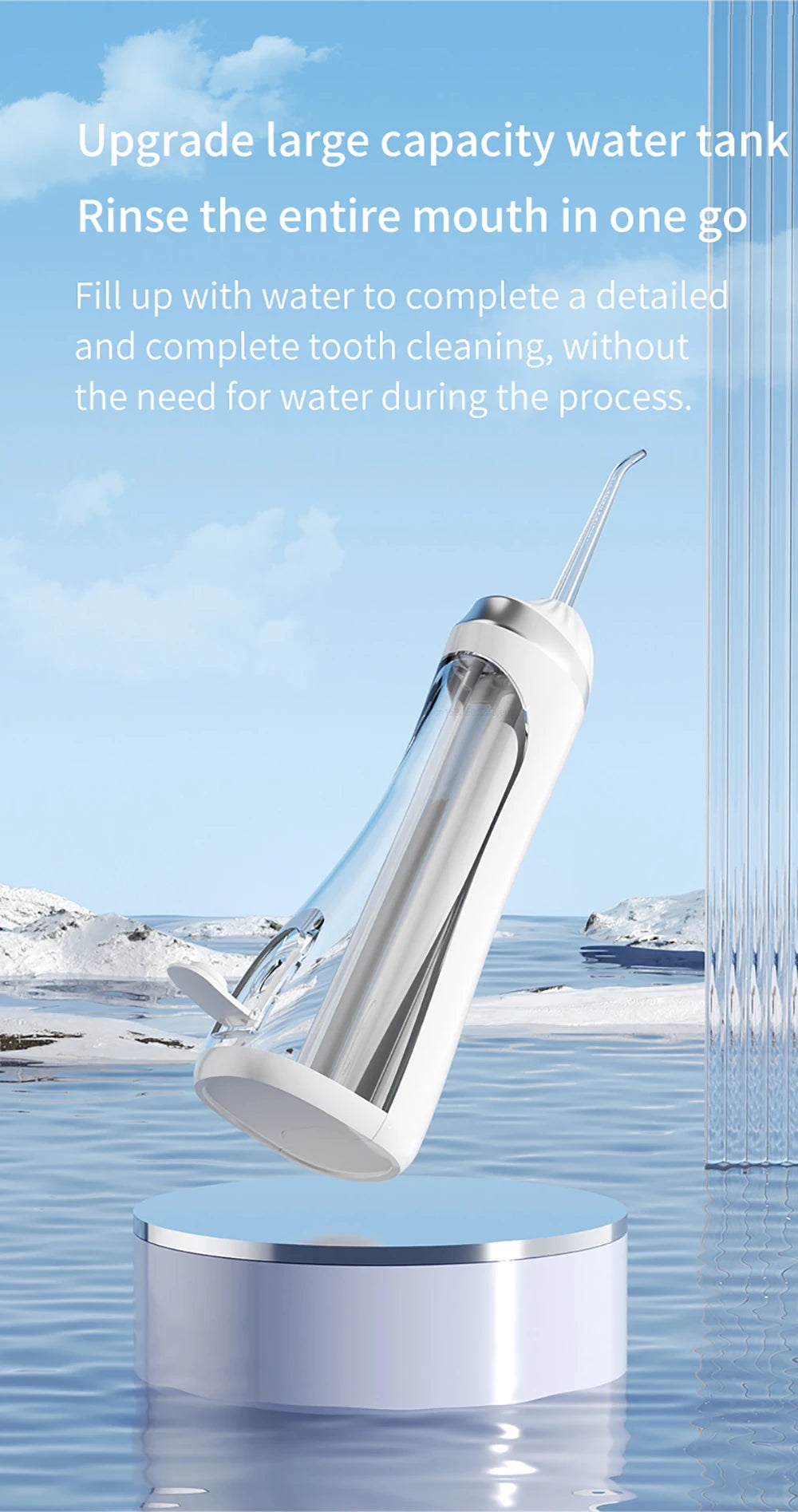 Dental Oral Irrigator Water Flosser for Teeth Portable Dental Water Jet Rechargeable High Pressure Electric Dental Irrigator