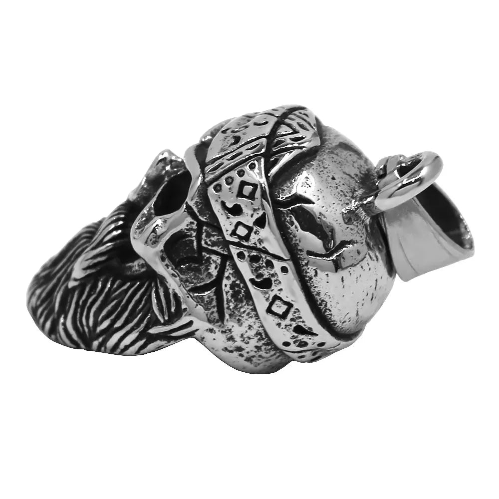 Norse Viking Warrior Spartacus Helmet Bell Pendant Stainless Steel Eagle Cross Jesus Rose Lady Rider Saint Mary USA Flag Jewelry