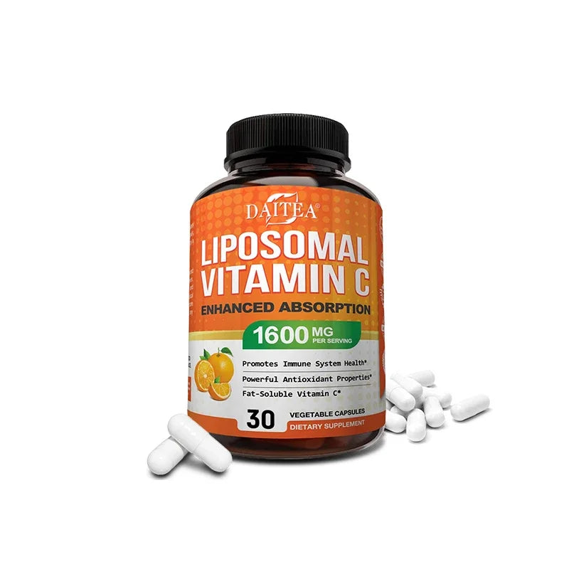 Liposomal Vitamin C 1600mg Capsules - Promotes Collagen Production, Powerful Antioxidant, Immune Health