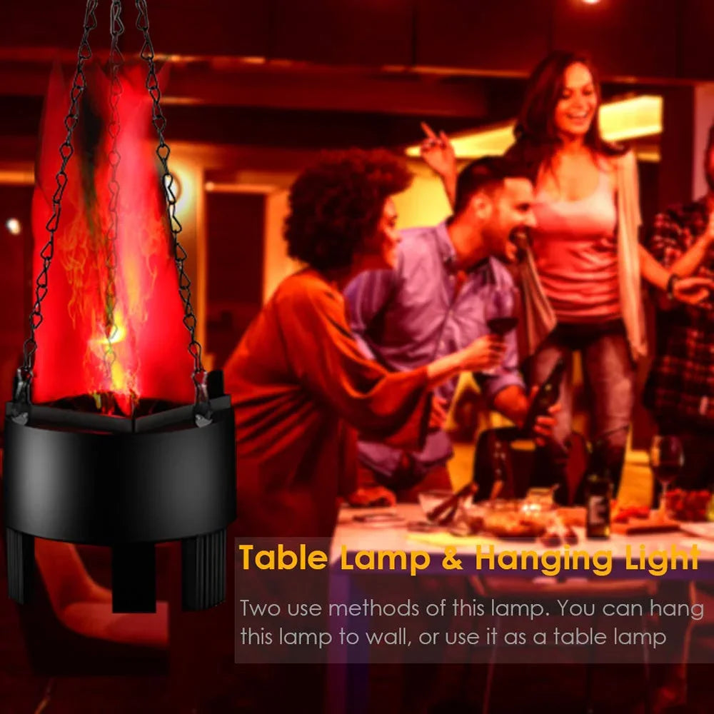 LED Fire Flame Night Light Hangable Dynamic Fire Effect Light Simulated Decorative Atmosphere Lamp For Party Bar Christmas Decor