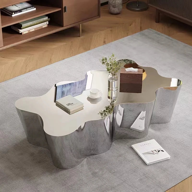 Metal Industrial Coffee Table Aesthetic Unique Minimalist Designer Side Table Modern Luxury Mesa Auxiliar Postmodern Furniture