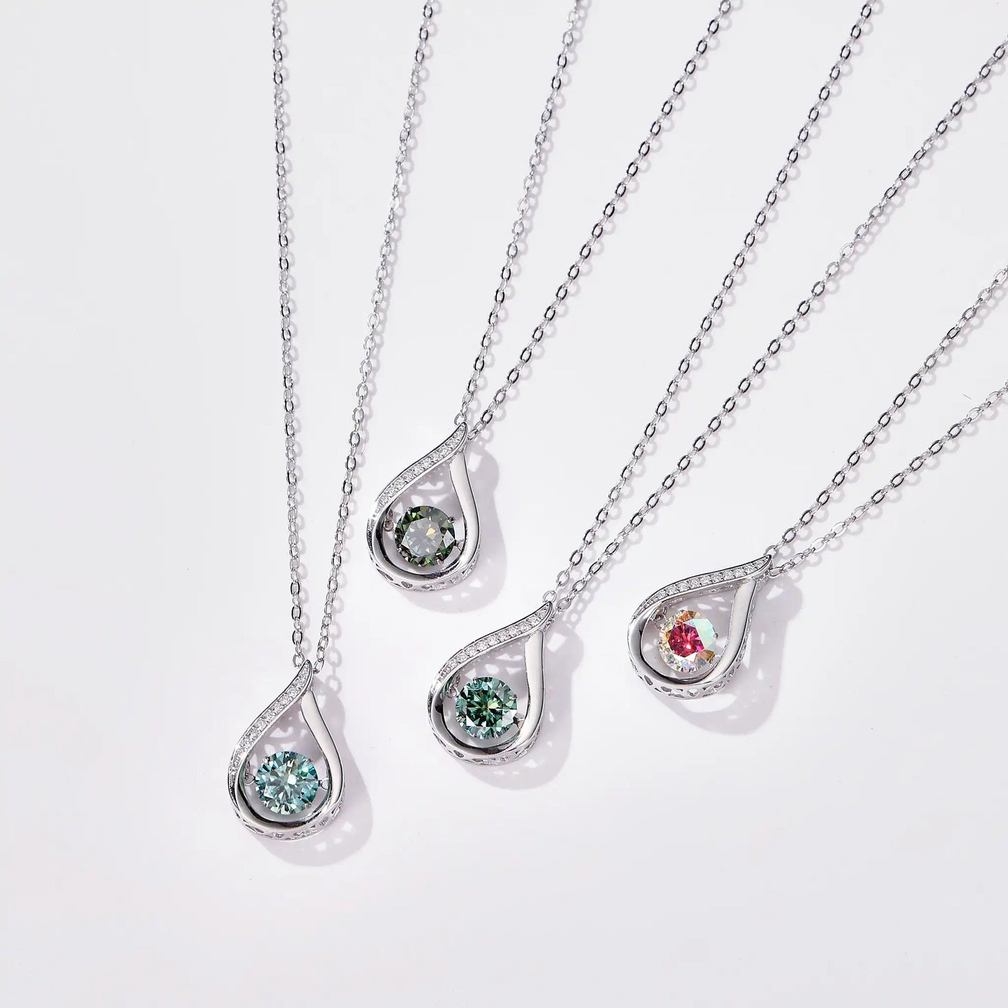 1CT Pass Tested GRA certified Moissanite Pendant Necklace for Women Sterling 925 Silver Lab-created Diamond Pendant with O-chain