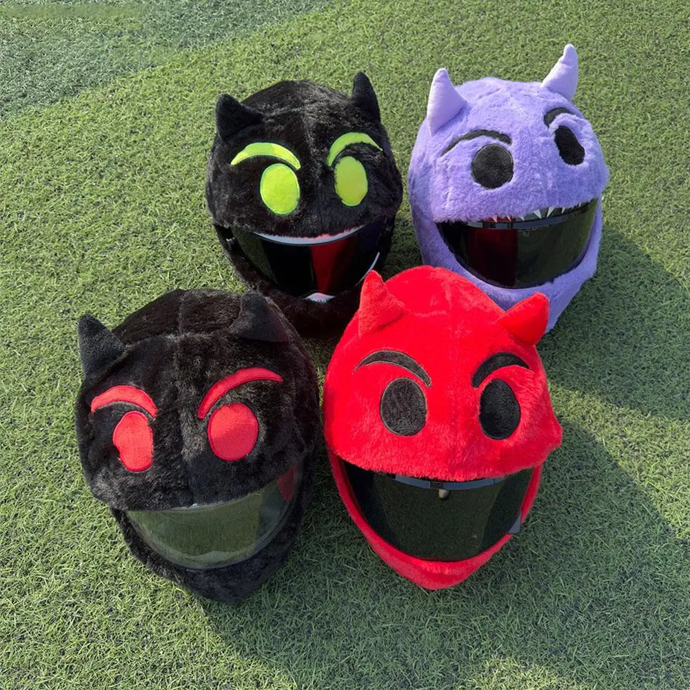 Motorcycle Helmet Cartoons Plush Helmet Protective Cover Helmet Full Face Covers For Halloween Outdoor Fun Personalized Helmets