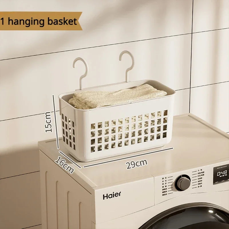 3-Tier Laundry Storage Basket Bathroom Dirty Clothes Storage Basket With Wheel Clothes Sorter Organizer Hamper Rack Rolling Cart