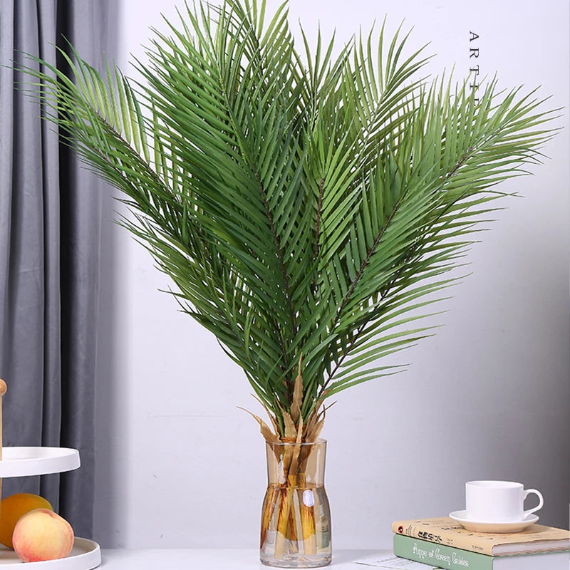 Artificial Palm Tree Plastic Plants Branch Fake Cycas Trees Green Faux Tropical Leaves For Home Garden Indoor Decor