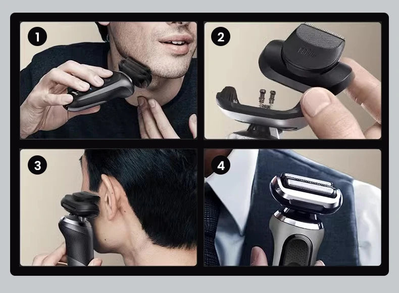 Original Braun Series 7 Pro Electric Shaver Rechargeable Men Razor 3 Modes Precision for Face Clean