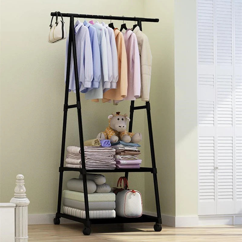 Hat Rack Triangle Hat Rack With Wheels Mobile Multi-Layer Storage Rack Hanging Clothes Rack Drying Rack Simple And Modern