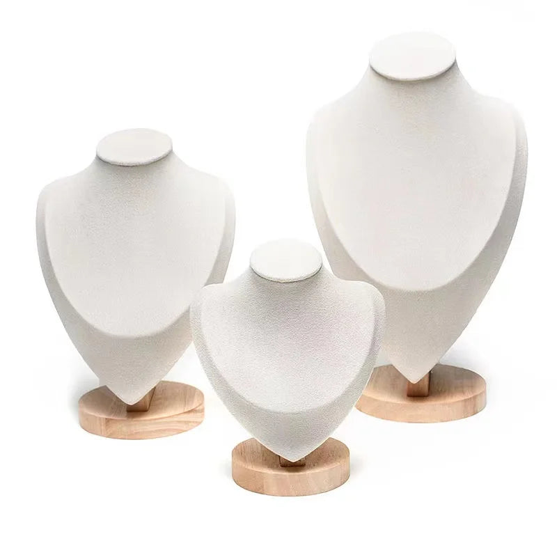 New High Quality Model Bust Show Exhibitor Velvet Jewelry Display Necklace Pendants Mannequin Jewelry Stand Organizer Colors