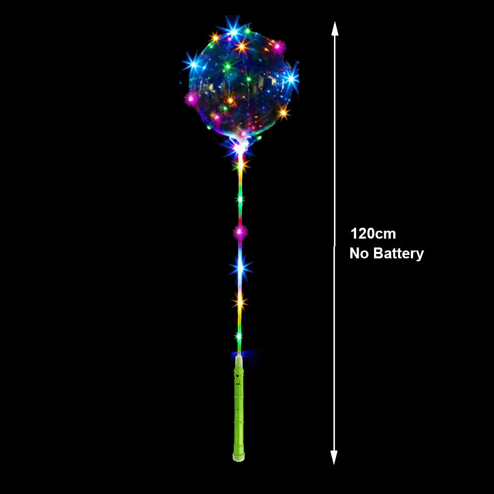 5/10/15/20Packs LED Light Up BoBo Balloons Colorful Handle 120cm Glow in the Dark Bobo Balloon Wedding Valentines Day Decoration