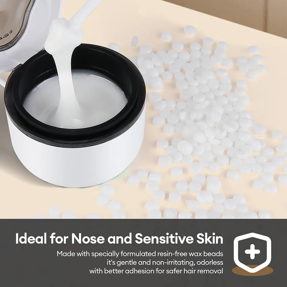 Mini Painless Wax Kit for Men,Women,Wax Heater Machine with 2 Silicone Bowls,3 Silicone Sticks for Nose,Ear,Underarm Hair Remova