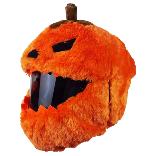 Pumpkin Motorcycle Helmet Cover Halloween Christmas Costume Accessory Velvet Material Full Face Helmet Cover For Holiday Rides